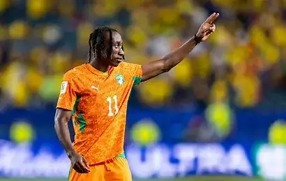 Yan Diomandé, 19 ans, élu homme du match contre l'Équateur.
