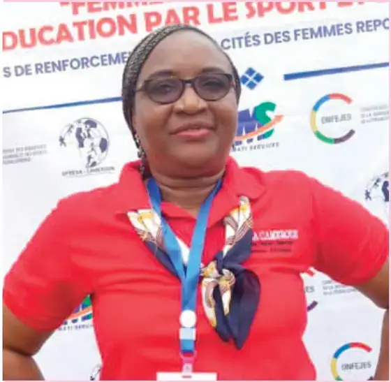 Raïssa Fouda, lauréate de l'exercice sur l'angle d'attaque, à l'atelier de l'UFRESA-Cameroun.