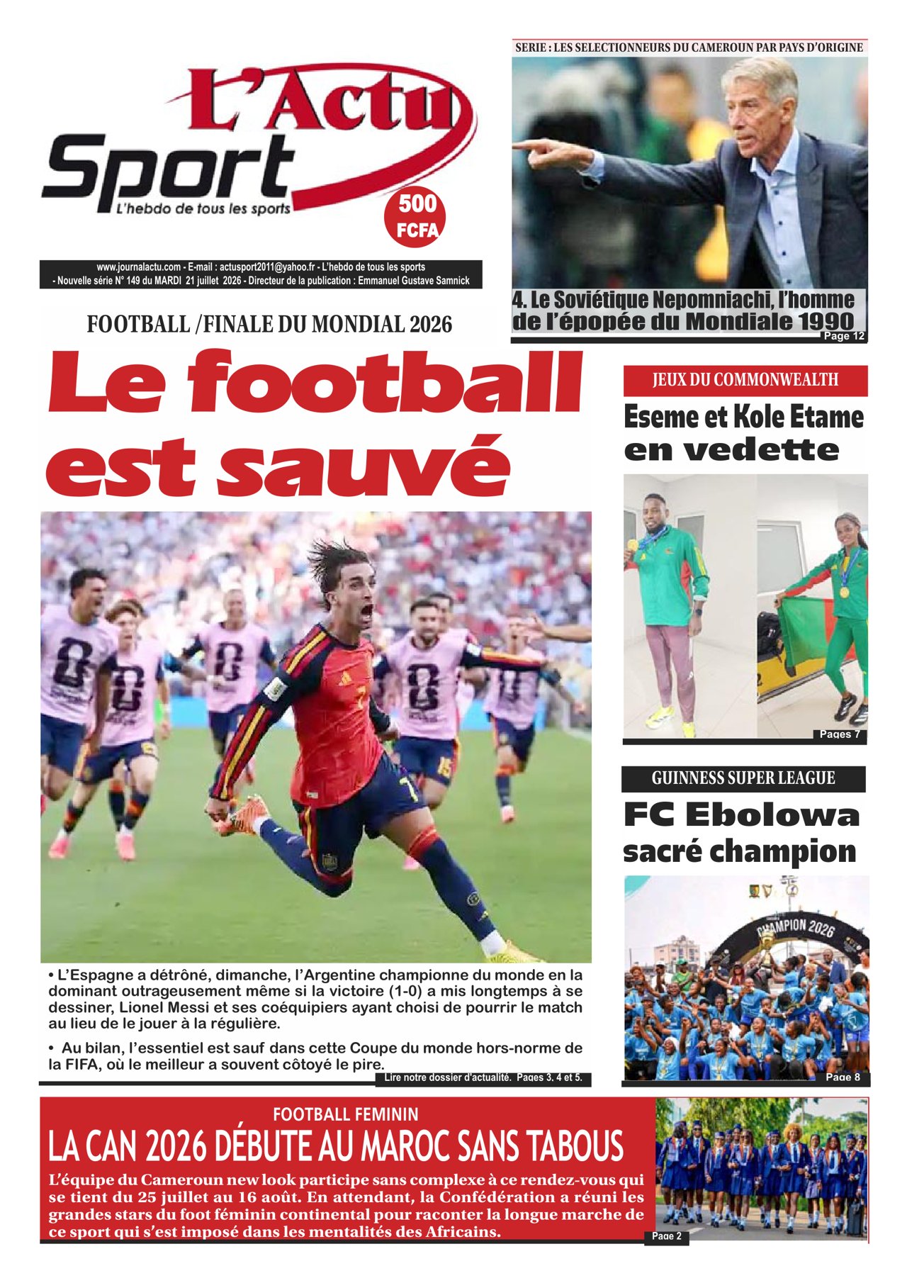 Une du N° 149