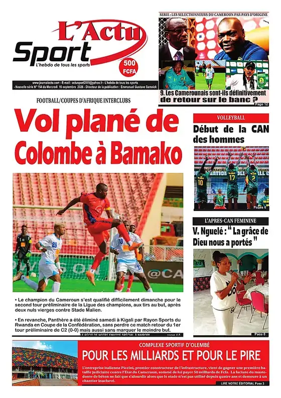 Une de L'Actu Sport N° 154