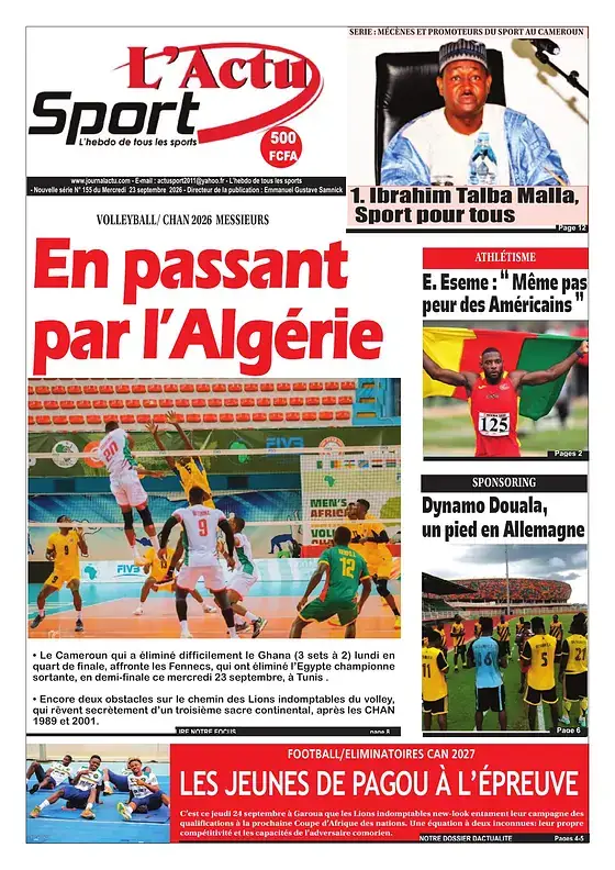 Une de L'Actu Sport N° 155