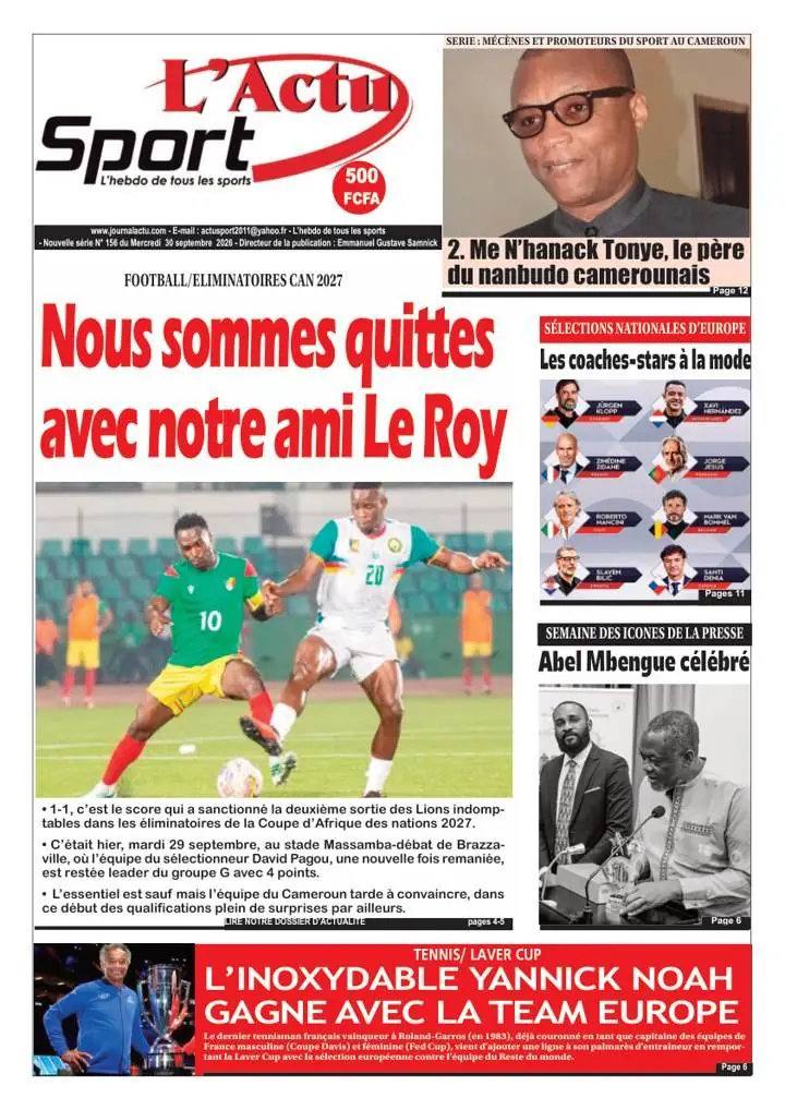 Une de L’Actu Sport N° 156